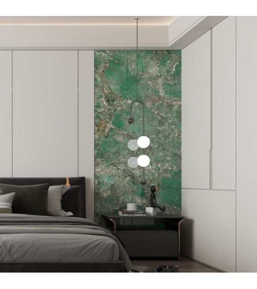 Pannello decorativo 1220x3000x5 mm. colore effetto marmo verde lucido