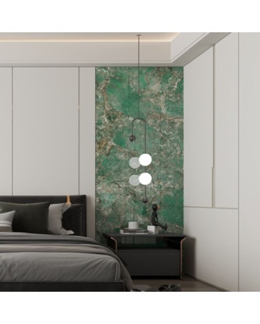 Pannello decorativo 1220x3000x5 mm. colore effetto marmo verde lucido