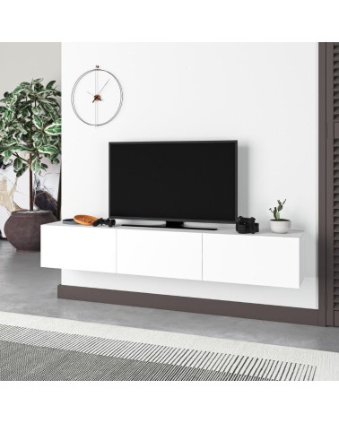 Mobile porta tv sospeso Francy 180 cm. con ante a ribalta in colore bianco