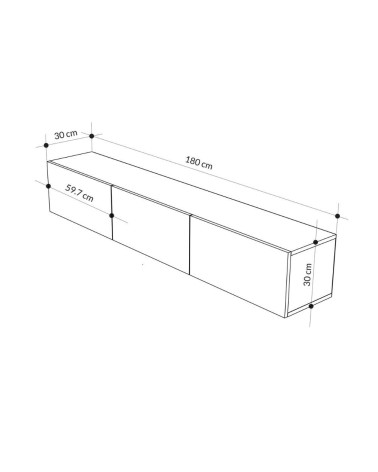 Mobile porta tv sospeso Francy 180 cm. con ante a ribalta in colore bianco