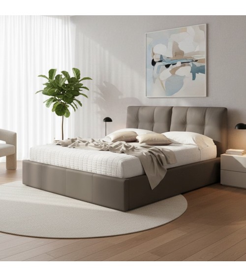 Letto matrimoniale con contenitore Melia tortora