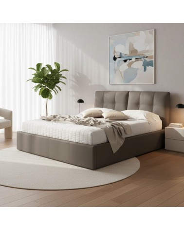 Letto matrimoniale con contenitore Melia tortora