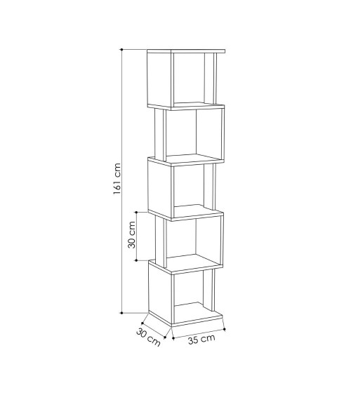 Libreria a cubo Piri colore bianco H 161x30x35 cm.