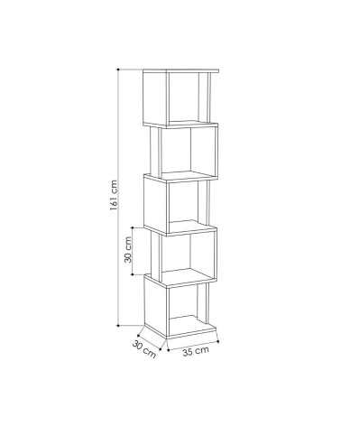 Libreria a cubo Piri colore bianco H 161x30x35 cm.