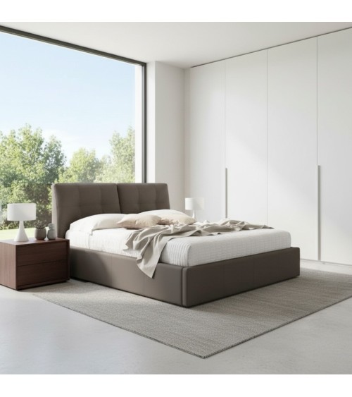 Letto matrimoniale con contenitore Melia tortora
