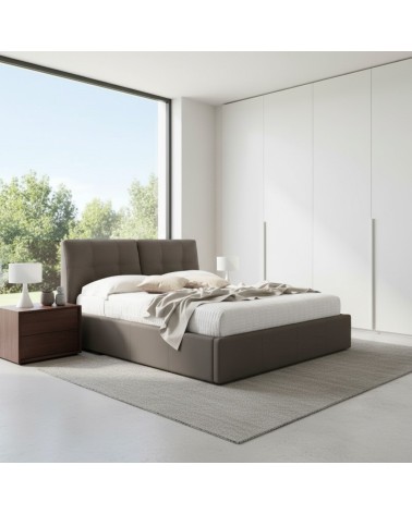Letto matrimoniale con contenitore Melia tortora