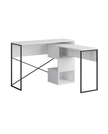 Scrivania espandibile Badau colore bianco e gambe in metallo nere 110x37.2x77 cm.