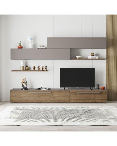 Parete attrezzata Kombat 260 colore hitit noce e tortora