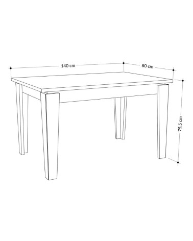 Tavolo allungabile Tolmen hitit noce140x80 allungabile a 190 cm.