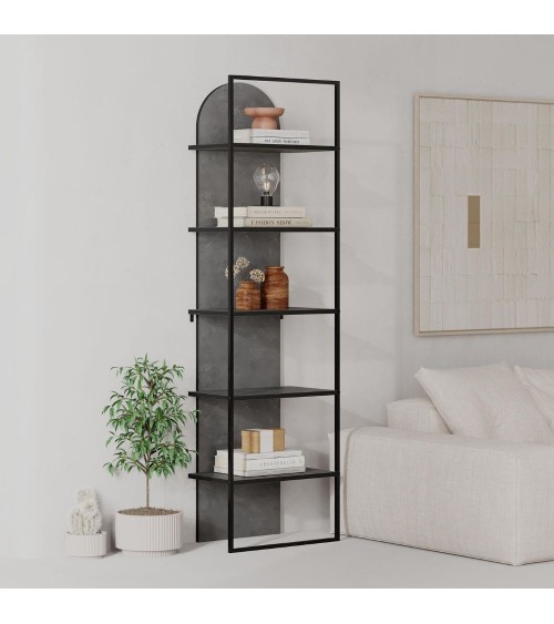 Libreria Archy 5 ripiani in colore retro grey