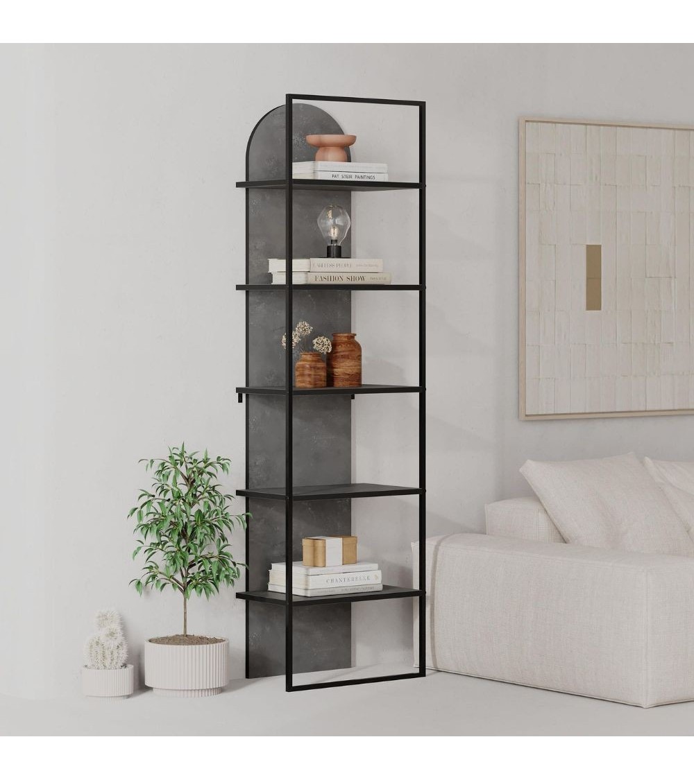 Libreria Archy 5 ripiani in colore retro grey