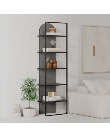Libreria Archy 5 ripiani in colore retro grey