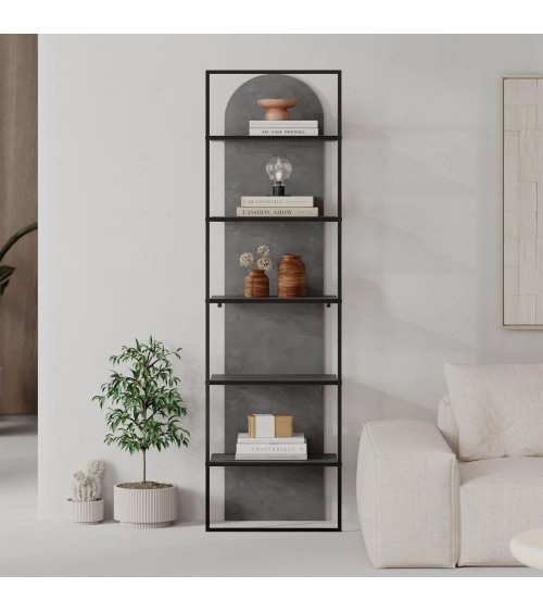 Libreria Archy 5 ripiani in colore retro grey