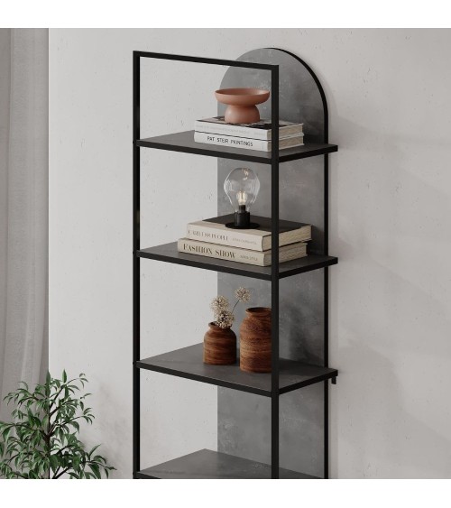 Libreria Archy 5 ripiani in colore retro grey