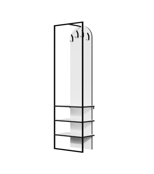 Mobile ingresso Archy con 4 ganci appendi abiti e scarpiera in colore bianco