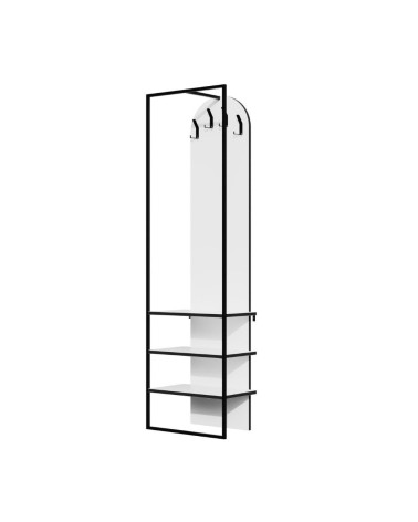 Mobile ingresso Archy con 4 ganci appendi abiti e scarpiera in colore bianco