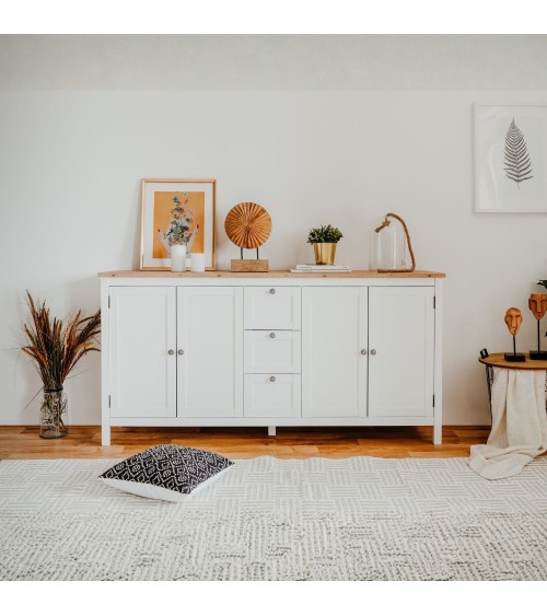 Madia Bergen51 con 4 ante e 3 cassetti colore bianco e rovere oak