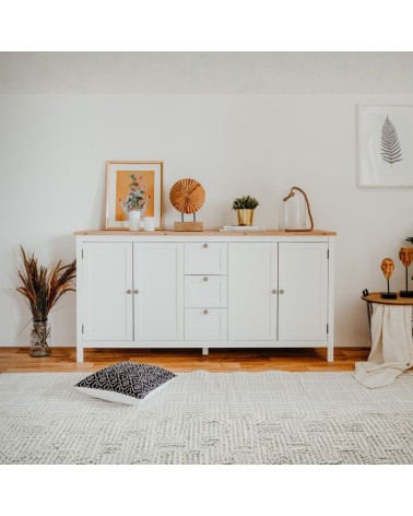 Madia Bergen51 con 4 ante e 3 cassetti colore bianco e rovere oak