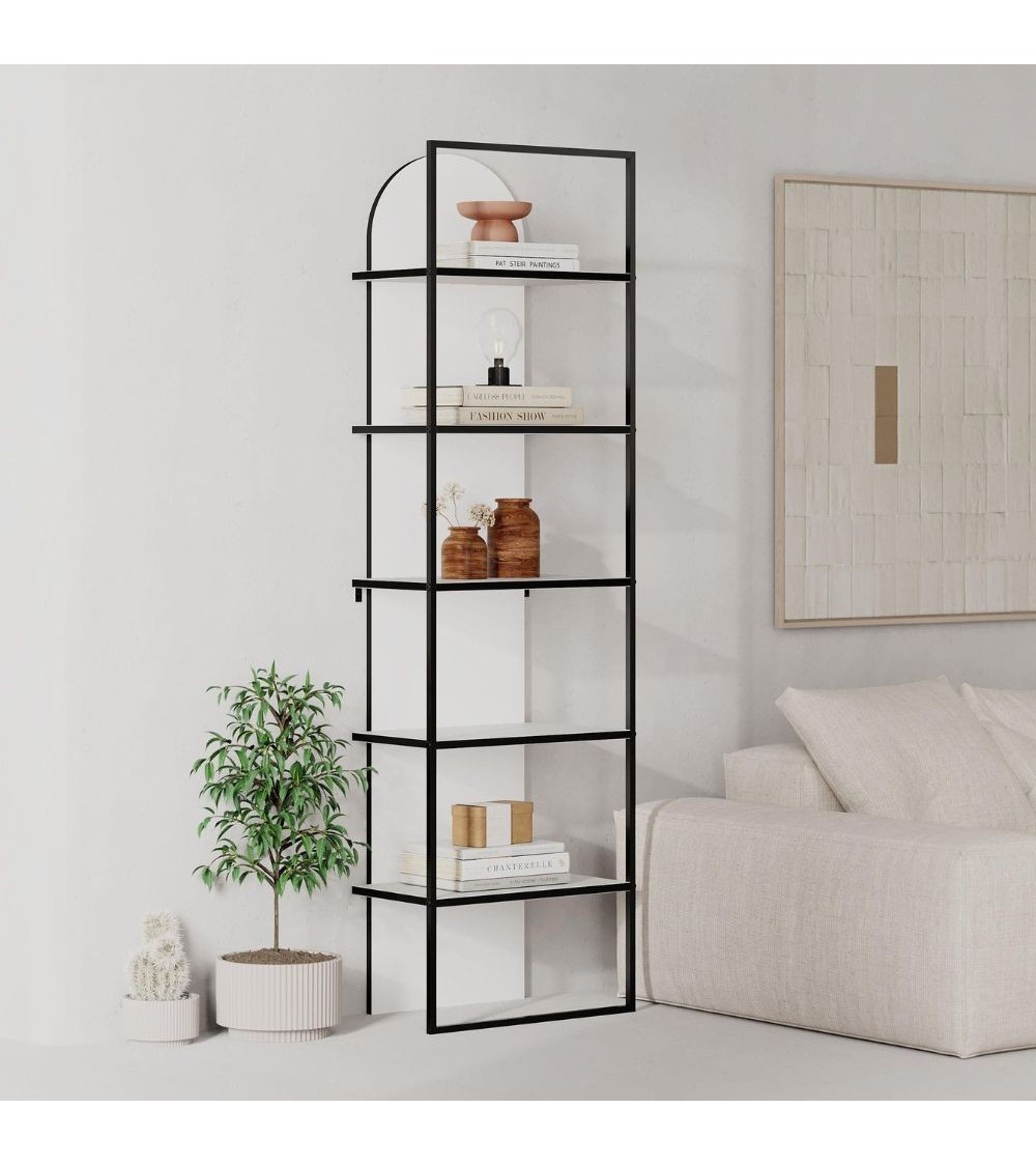 Libreria Archy 5 ripiani in colore bianco