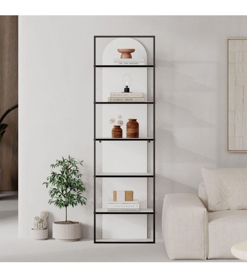 Libreria Archy 5 ripiani in colore bianco