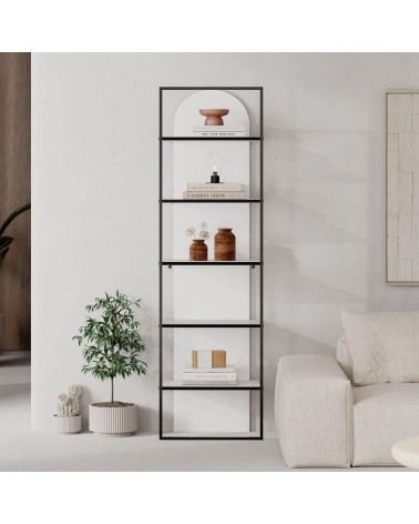 Libreria Archy 5 ripiani in colore bianco