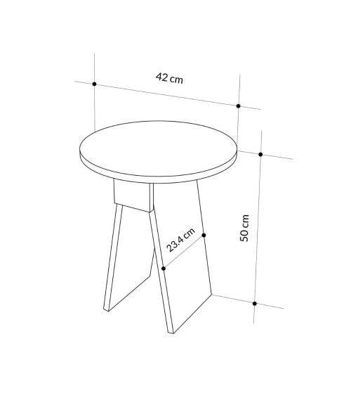 Tavolino da salotto Chen 50x42x23.4 cm. colore bianco