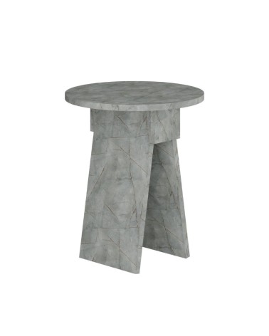 Tavolino da salotto Chen 50x42x23.4 cm. colore lagina effetto marmo grigio