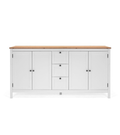 Madia Bergen51 con 4 ante e 3 cassetti colore bianco e rovere oak