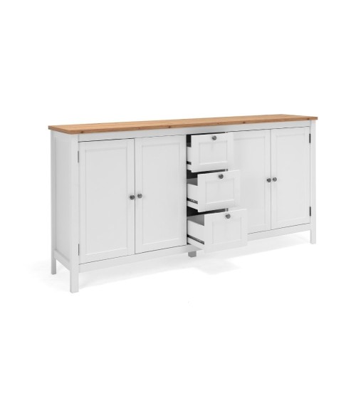 Madia Bergen51 con 4 ante e 3 cassetti colore bianco e rovere oak