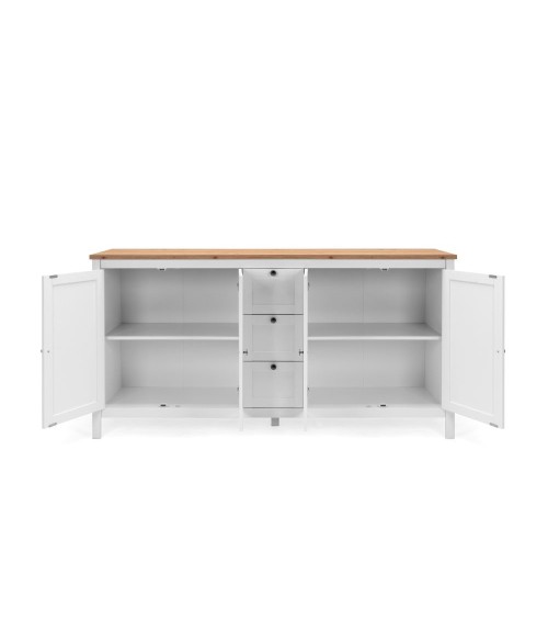 Madia Bergen51 con 4 ante e 3 cassetti colore bianco e rovere oak