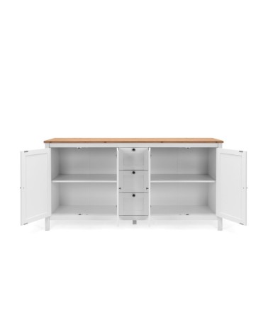 Madia Bergen51 con 4 ante e 3 cassetti colore bianco e rovere oak