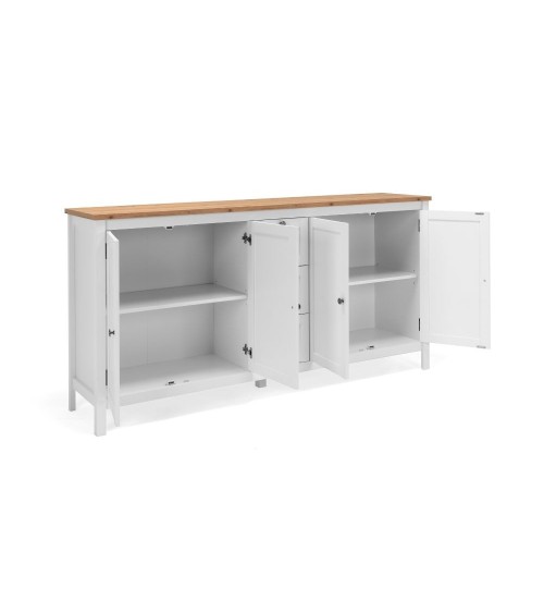 Madia Bergen51 con 4 ante e 3 cassetti colore bianco e rovere oak