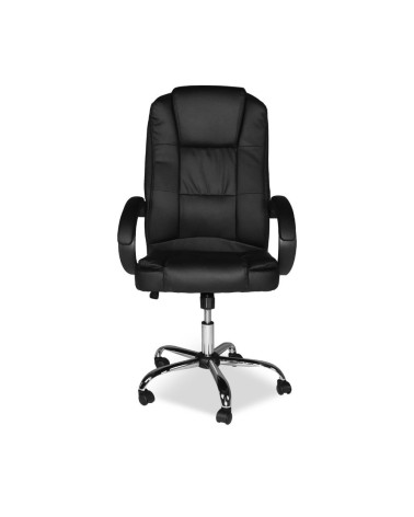 Poltrona ufficio presidenziale Millard ergonomica in ecopelle nero
