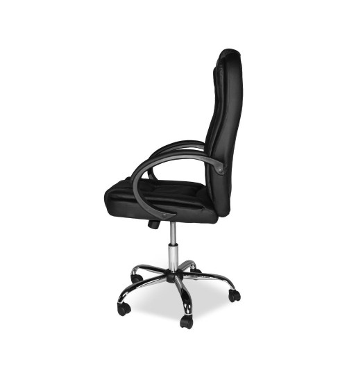 Poltrona ufficio presidenziale Millard ergonomica in ecopelle nero