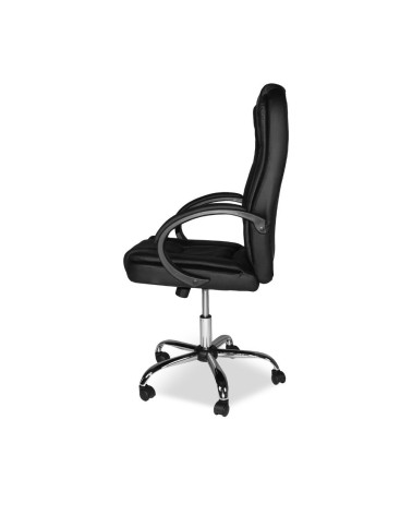 Poltrona ufficio presidenziale Millard ergonomica in ecopelle nero