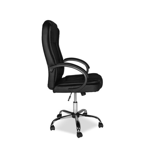 Poltrona ufficio presidenziale Millard ergonomica in ecopelle nero