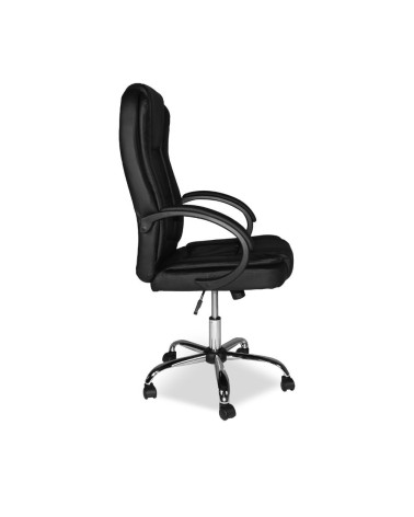 Poltrona ufficio presidenziale Millard ergonomica in ecopelle nero
