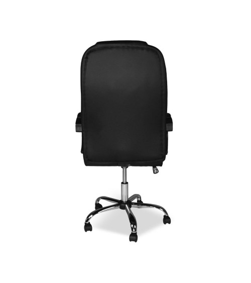 Poltrona ufficio presidenziale Millard ergonomica in ecopelle nero