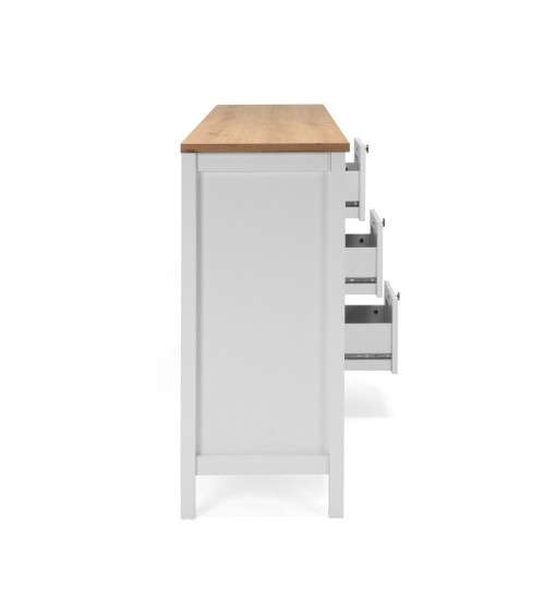 Madia Bergen51 con 4 ante e 3 cassetti colore bianco e rovere oak