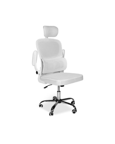 Sedia da ufficio ergonomica Vibes con tessuto a rete bianco con base cromata
