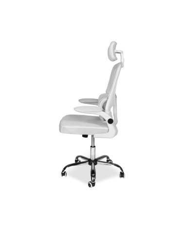 Sedia da ufficio ergonomica Vibes con tessuto a rete bianco con base cromata