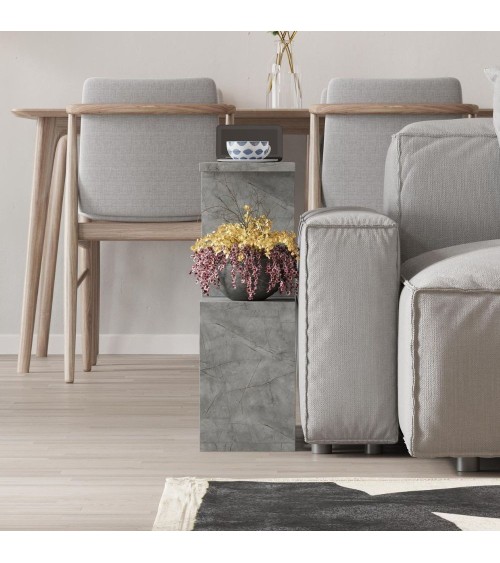 Tavolino da salotto Homemania in colore lagina effetto marmo grigio