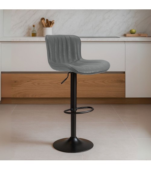 Sgabello regolabile Snas grigio scuro con piede nero