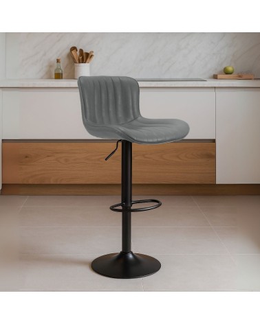 Sgabello regolabile Snas grigio scuro con piede nero