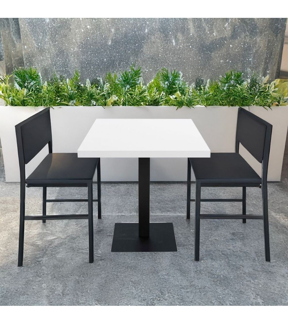 Tavolo quadrato Key 80x80 base nera e piano bianco