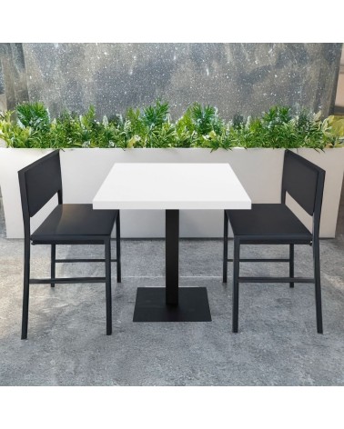 Tavolo quadrato Key 80x80 base nera e piano bianco