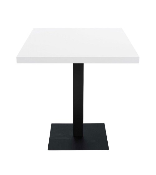 Tavolo quadrato Key 80x80 base nera e piano bianco