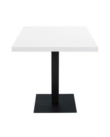 Tavolo quadrato Key 80x80 base nera e piano bianco