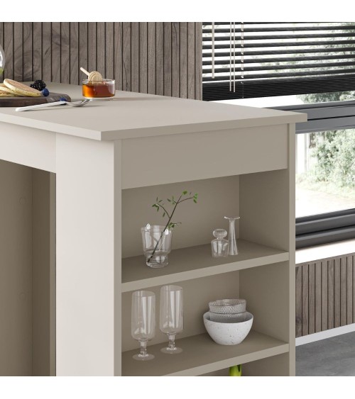 Penisola da cucina tavolo alto Swallow con piano e struttura cashmere