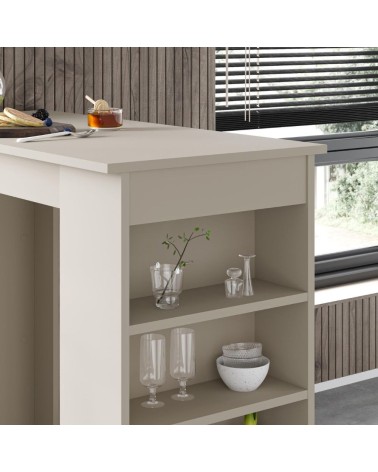 Penisola da cucina tavolo alto Swallow con piano e struttura cashmere